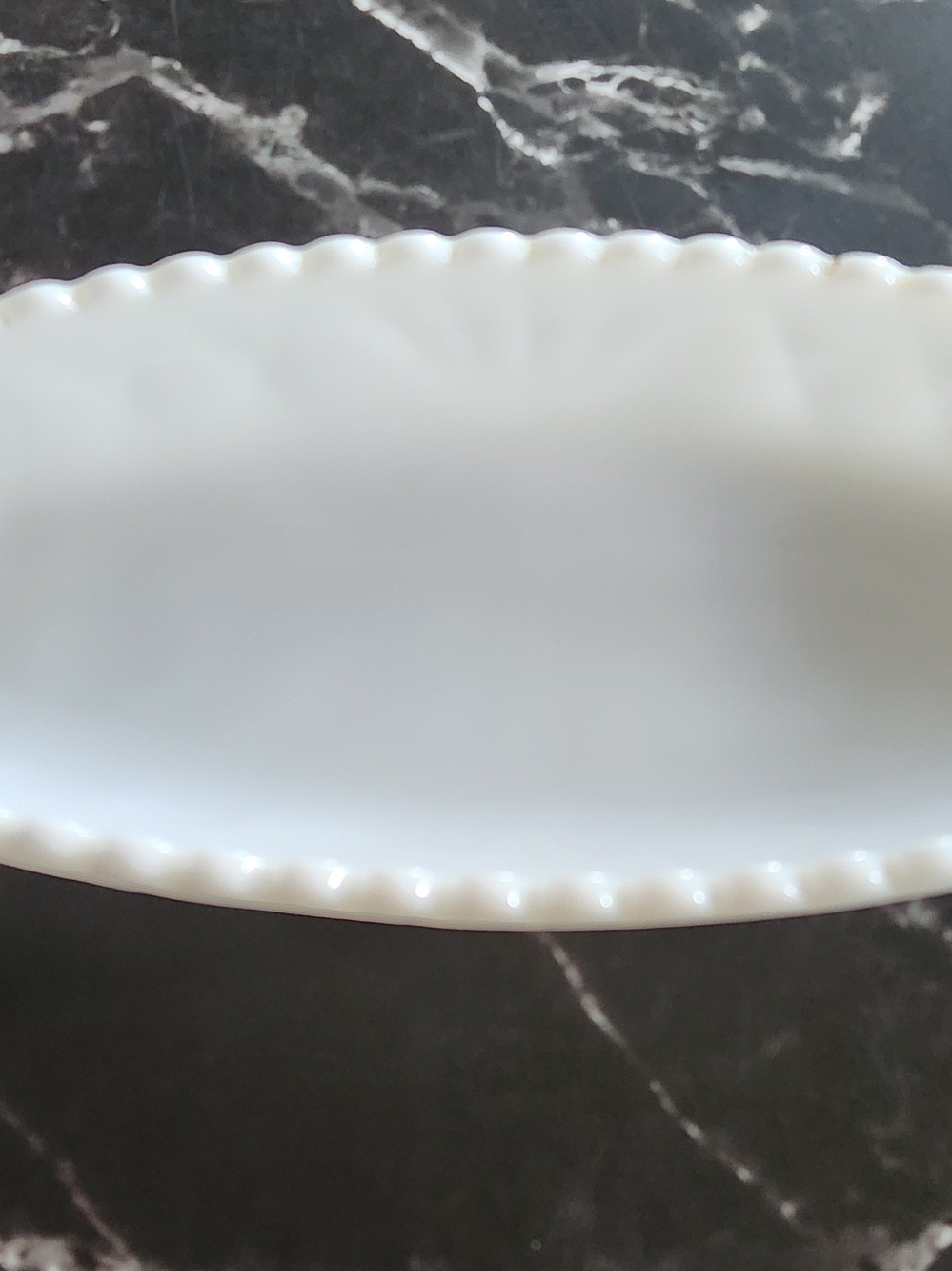 White Milk Glass Relish Dish Vintage